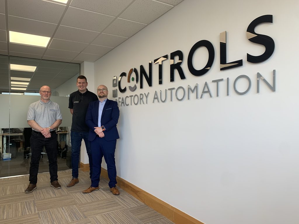 Ainsley Sawicz, Phil Gaffey and Carl Wallace in the LED Controls boardroom.