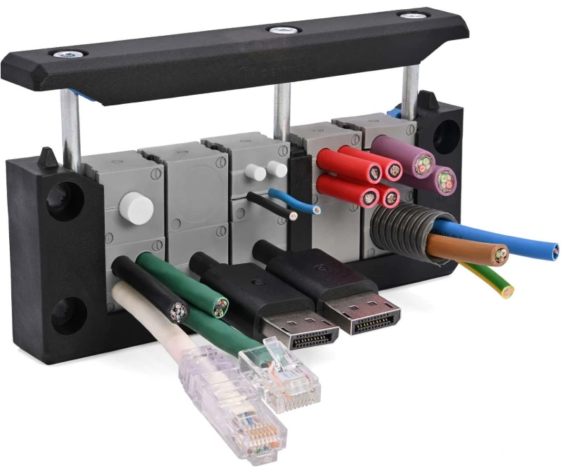 An open EWO rectangular gland. Cembre EWO Cable Entry glands available at LED Controls.