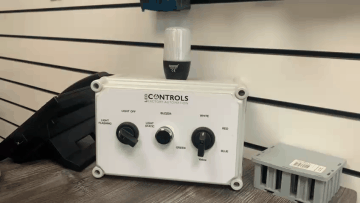 EMAS Multifunction Beacon demonstration on LED Controls Trade Counter