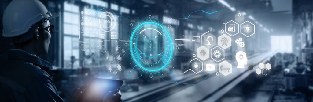 Cyber Security in factory work. 