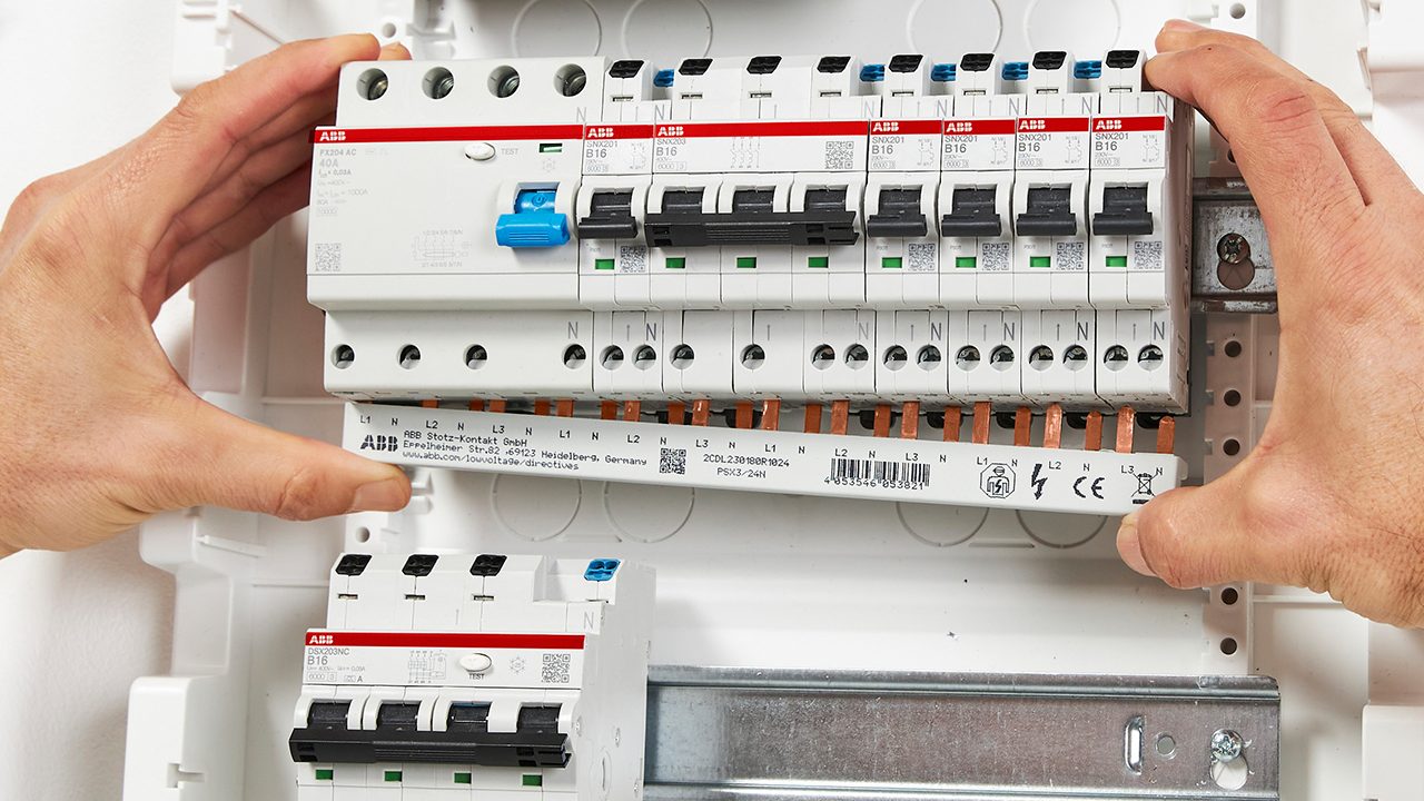 ABB DIN rail mounted breakers and switches available from LED Controls