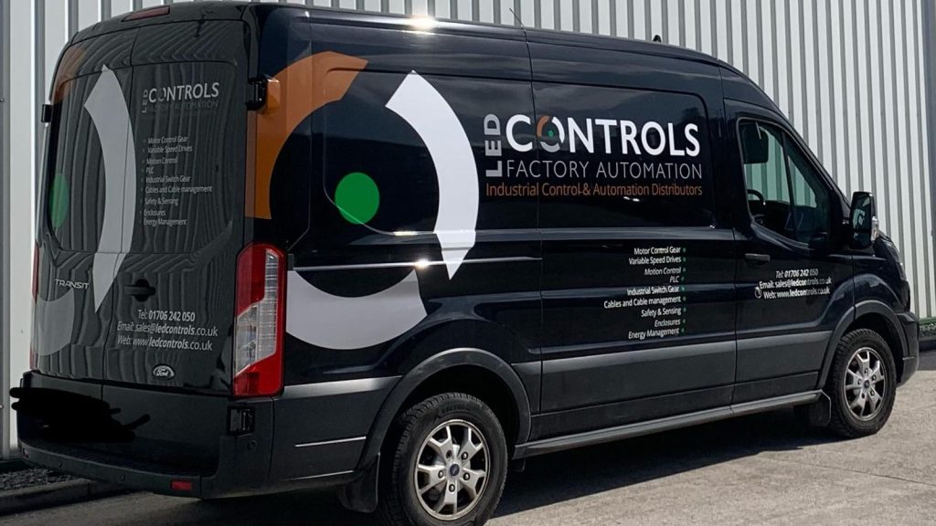 LED Controls delivery van. Same day delivery available on some local emergency orders.