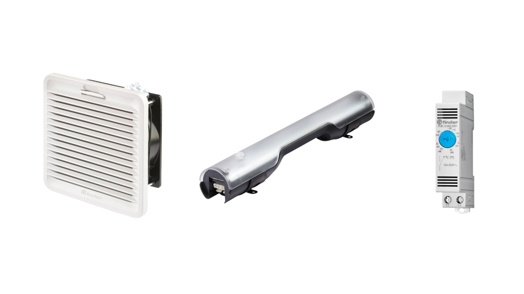 Finder Fans, Filters, LIghts and Thermostats available from LED Controls.