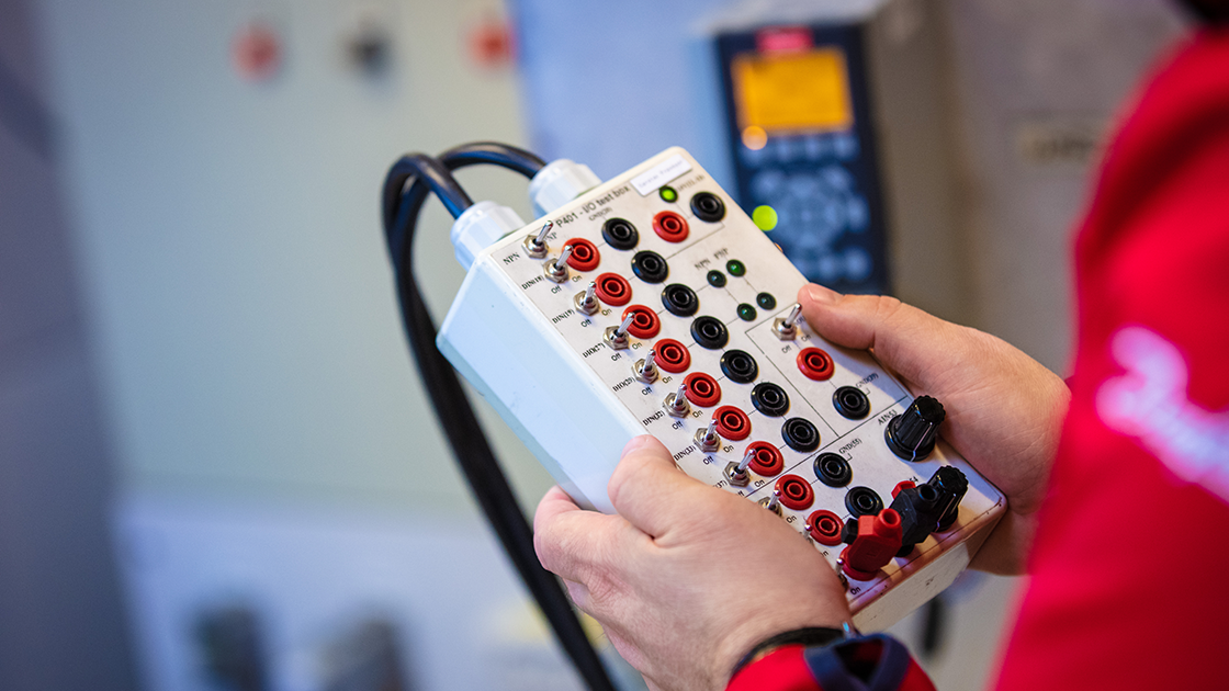 Danfoss DrivePro representative runs site tests. Maintenance, Repair and Operations (MRO) plans available from LED Controls.