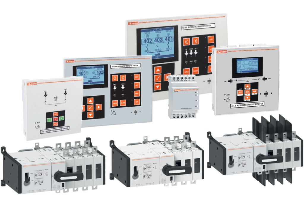Lovato GLCM Motorised Changeover Switches and ATL Automatic Transfer Controllers available from LED Controls.
