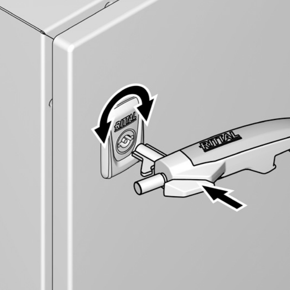 Rittal Multitool double-bit enclosure key function. Rittal Multitool for AX/VX available from LED Controls.