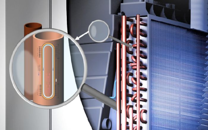 Cross-section of heat pipe in Rittal Blue e+S Cooling Units available from LED Controls.