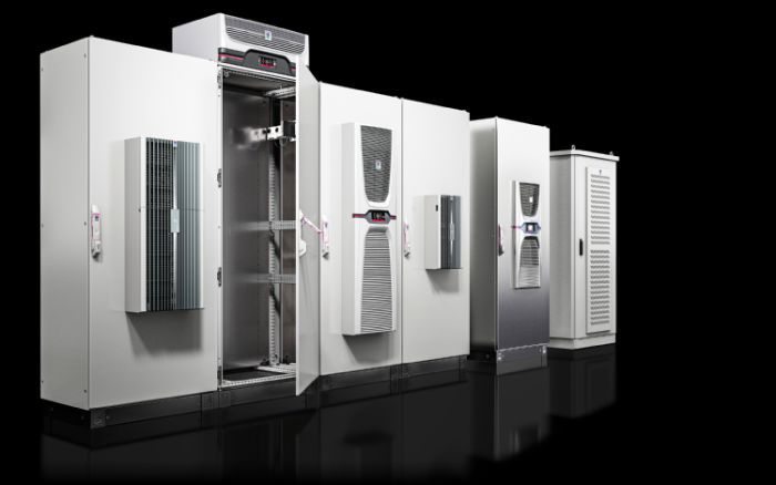 Varieties of Rittal Blue e+S Cooling Units available from LED Controls.