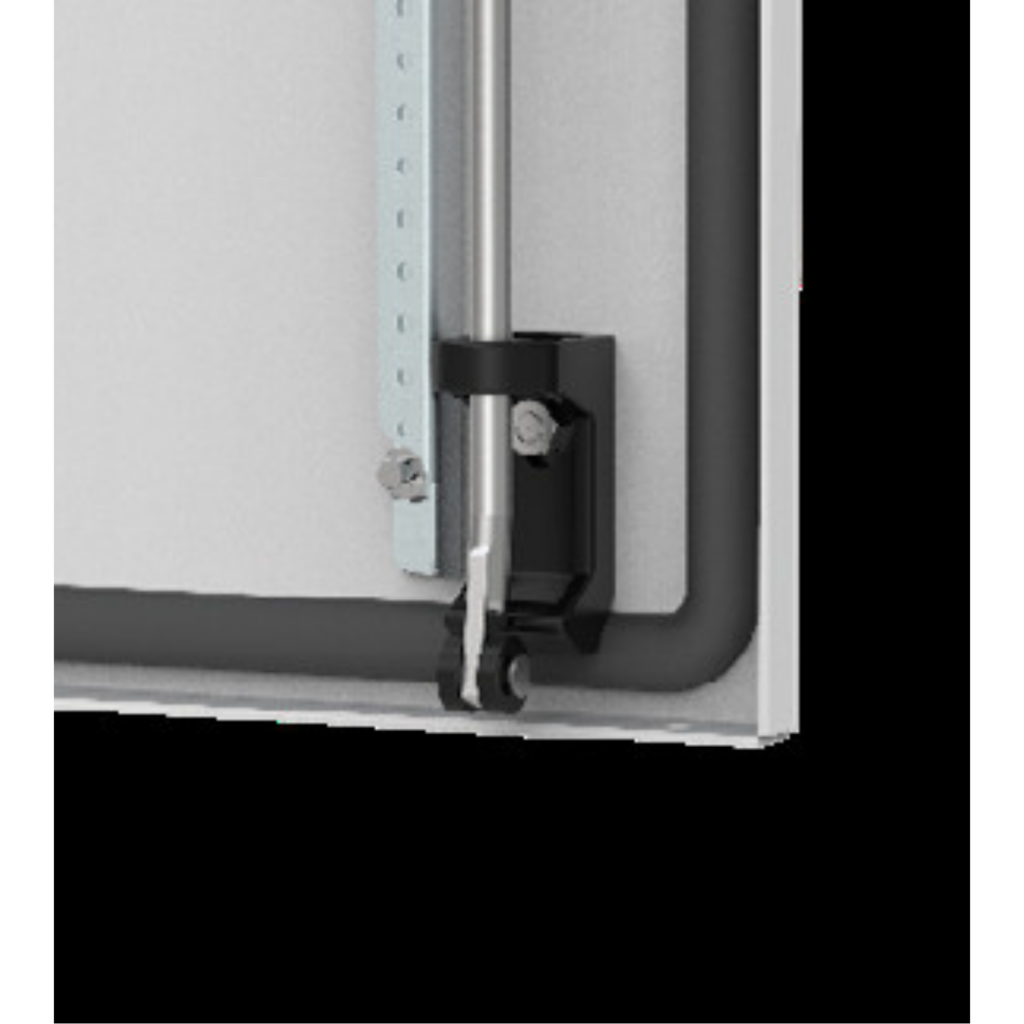 Detail of internal locking system from nVent MAS enclosure range. nVent Hoffman MAS enclosures available from LED Controls.