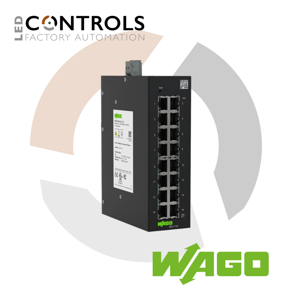 WAGO 16 port ECO Unmanaged Ethernet Switch available now from LED Controls.