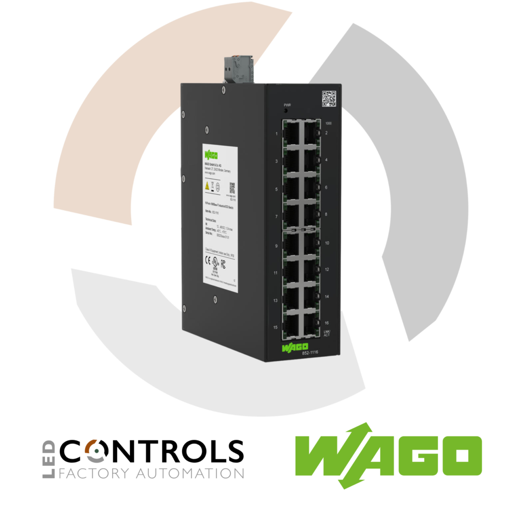 WAGO 16 port ECO Unmanaged Ethernet Switch available now from LED Controls.