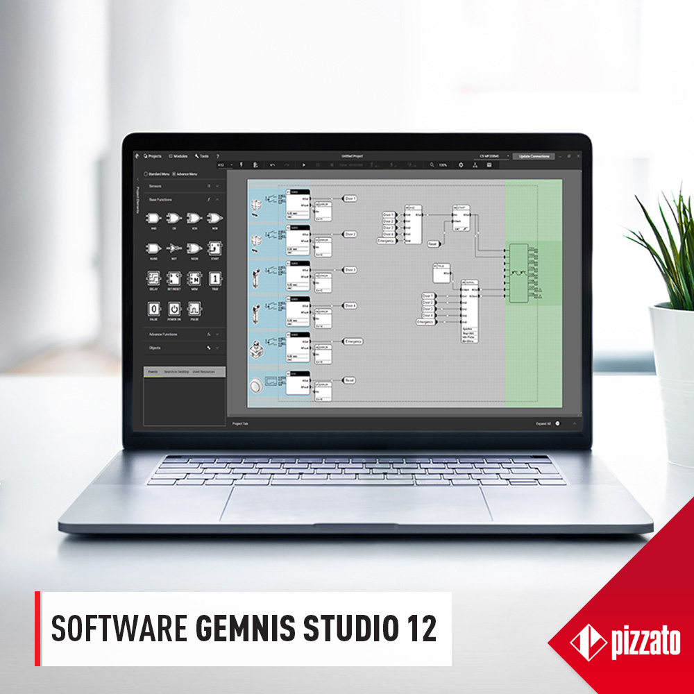 Gemnis Studio programming for Pizzato CS MP programmable safety modules available from LED Controls.