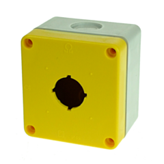 BG1YEL IMO Pushbutton Enclosure 1 Hole Grey, Yellow Front