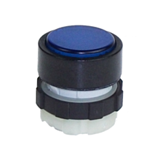 BS3DLBLUE IMO Illuminable Push Button Spring Return, Blue, Black Bezel