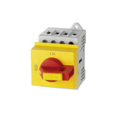 DM69-4063-RY48 IMO Base Mount Isolator 4 Pole, 63A, Fitted 48x48mm Red And