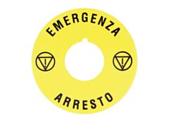 8LM2TAU114 - 60MM YELLOW PVC LABEL ARRESTO EMERGENZA