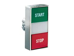 8LM2TBL7123 - DOUBLE TOUCH BUTTON GREEN/RED METAL I-O