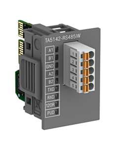 1SAP187300R0202 ABB TA5142-RS485IW AC500, RS485 serial adapter isolated option board, spring/cable front terminal 3.50 mm pitch, Wide temperature