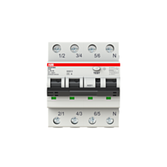 2CSR256140R2324 ABB Residual Current Circuit Breaker with Overcurrent Protection DS203NC - 3P+N - 100 mA - 32 A - C - Type A