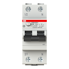 2CSR255170R1204 ABB Residual Current Circuit Breaker with Overcurrent Protection DSH201 - 1P+N - 30 mA - 20 A - C - Type A