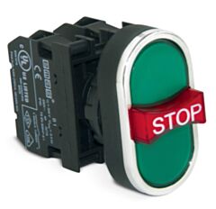 EMAS B121B30YY EMAS B SERIES PUSH BUTTON TRIPLE EXTENDED STOP 1NO+1NC+1NO