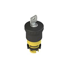 E2 1PEBZ4511 Pizzato Black mushroom pushbutton, release with key