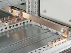 SV9661.385 Rittal Busbar E-Cu WH: 30x5mm L: 765mm with integral holes 11mm