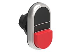 LOVATO LPCB7212 PULSANTE DOPPIO NERO/ROSSO SENZA SIMBOLI