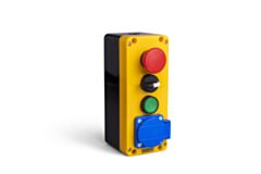 EMAS PA4411 EMAS YELLOW-BLACK LIFT PUSH BUT.STATION 4WAYS WTH SOCKE