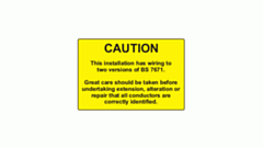 SL7550CBSB10 Partex 75x50mm Black On Yellow Caution BS7671 Label