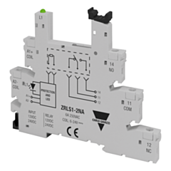 ZRLS14NA - DIN Rail Socket for Slim Relays 110/125Vac-dc Scre