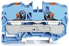 Wago 2210-1204 2-conductor through terminal block with push-button 10 mm sq, blue