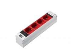 DK7856.240 Rittal Plus socket module CEE 7/3 (type F) 4-way red non-switchable