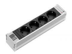 DK7856.100 Rittal Plus socket module CEE 7/3 (type F) 4-way black non-switchable
