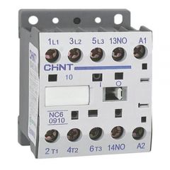 nc6-0904-24v chint mini contactor 24vac 9a/4.0kw ac3 4p 4 no main poles